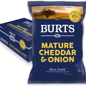 Burts Mature Cheddar And Spring Onion Crisps - 40g (Box of 20)